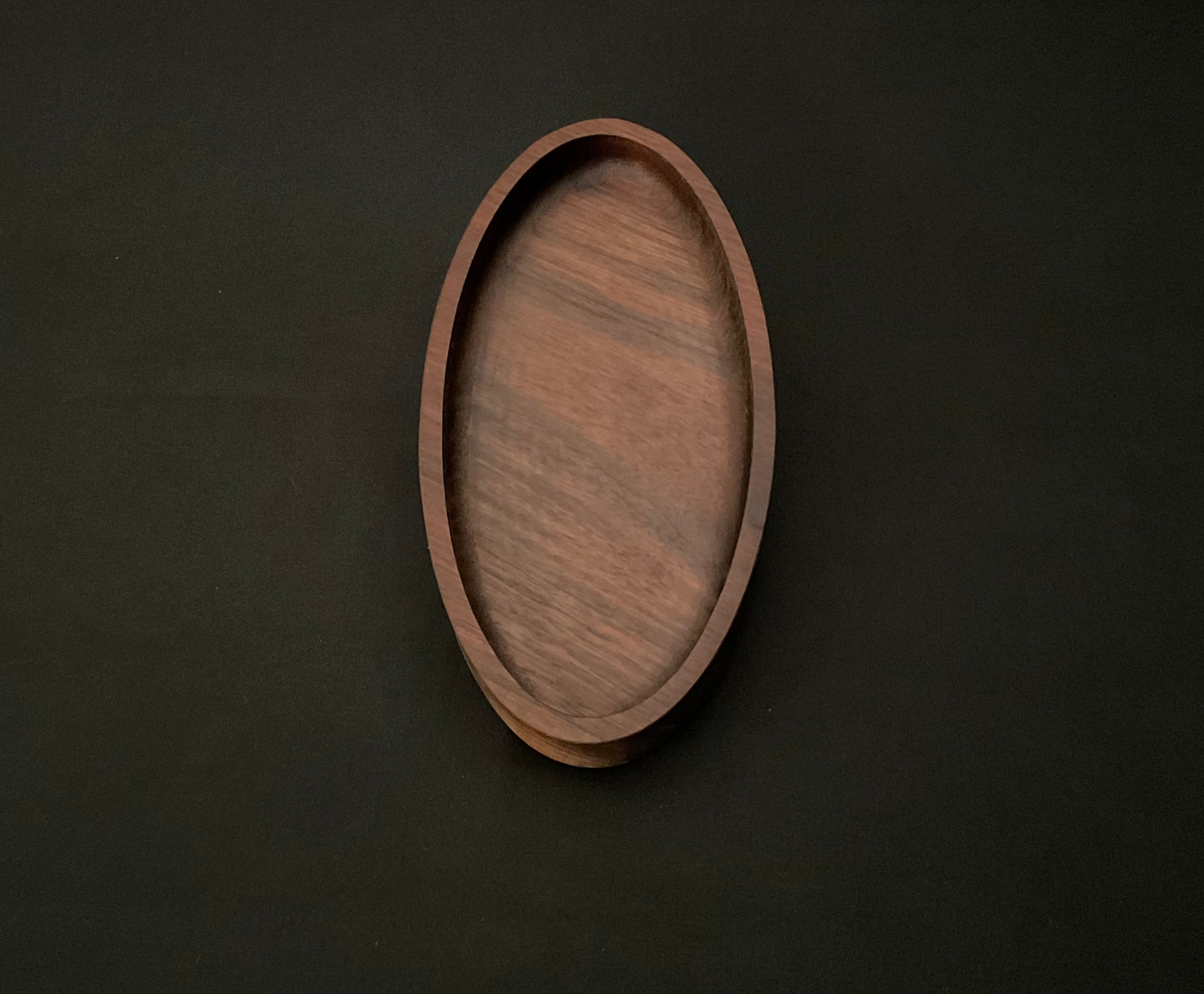 Black Walnut Oval Catch All Tray